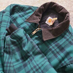 VTG Carhartt Detroit Worsterlon Jacket Santa Fe 1993 JQW64 Corduroy Collar USA